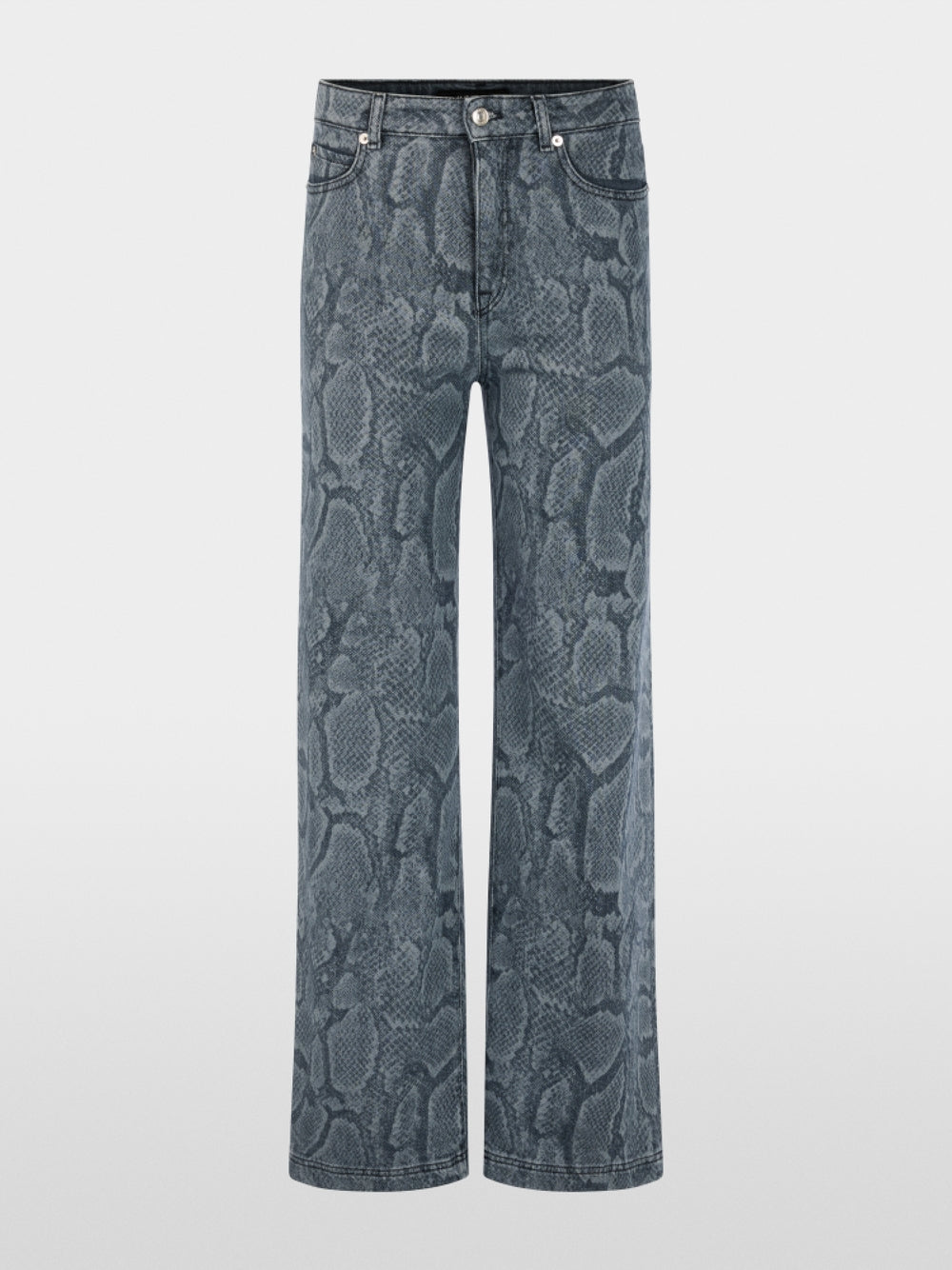 Marc Cain Sports Blue Denim WIGAN Wide Cut Jeans with Animal Print BS82.23 D03