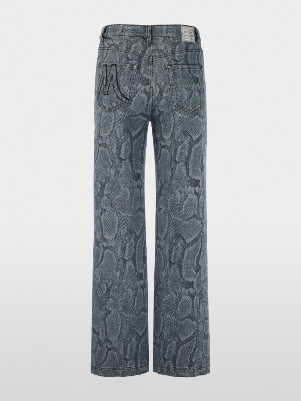 Marc Cain Sports Blue Denim WIGAN Wide Cut Jeans with Animal Print BS82.23 D03