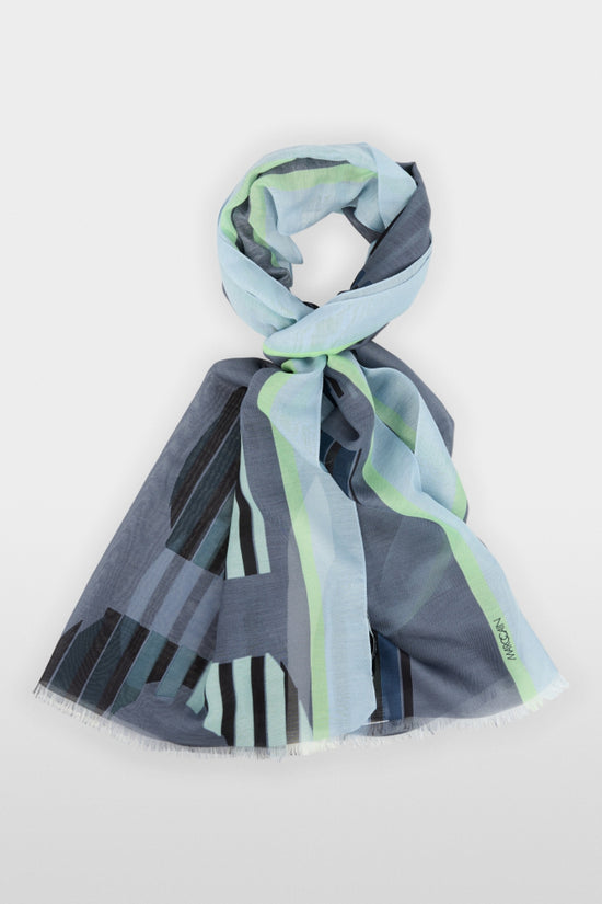 Marc Cain Sports Grey Scarf with Graphic Print