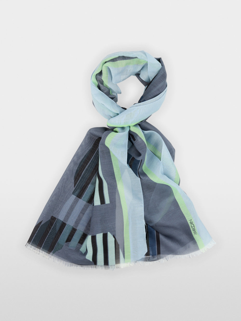 Marc Cain Sports Grey Scarf with Graphic Print