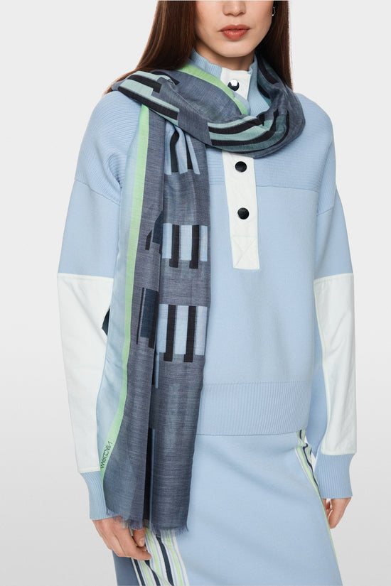 Marc Cain Sports Grey Scarf with Graphic Print