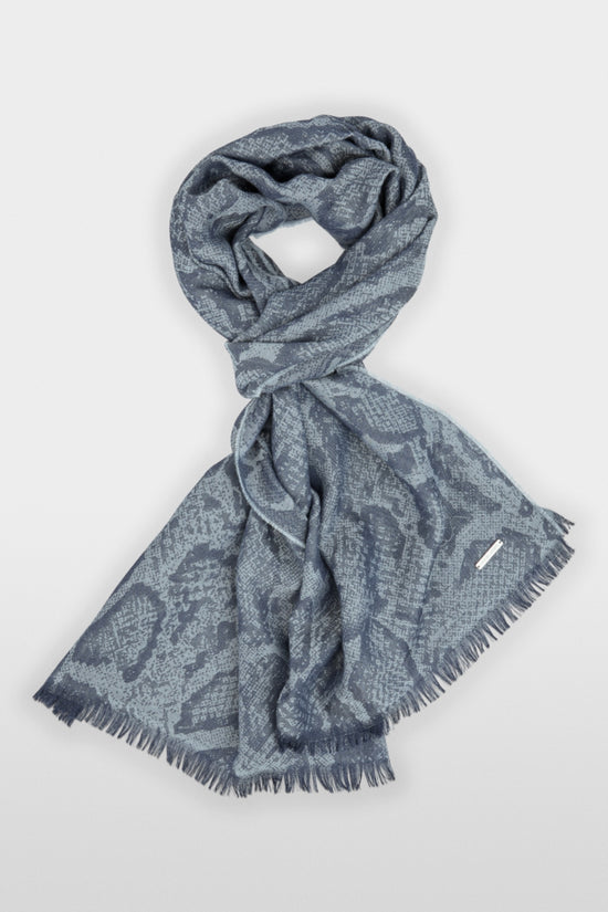 Marc Cain Sports Blue Scarf with Snake Print