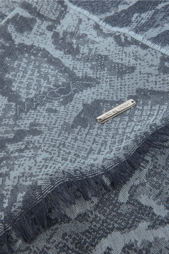 Marc Cain Sports Blue Scarf with Snake Print
