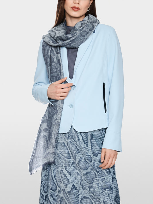 Marc Cain Sports Blue Scarf with Snake Print