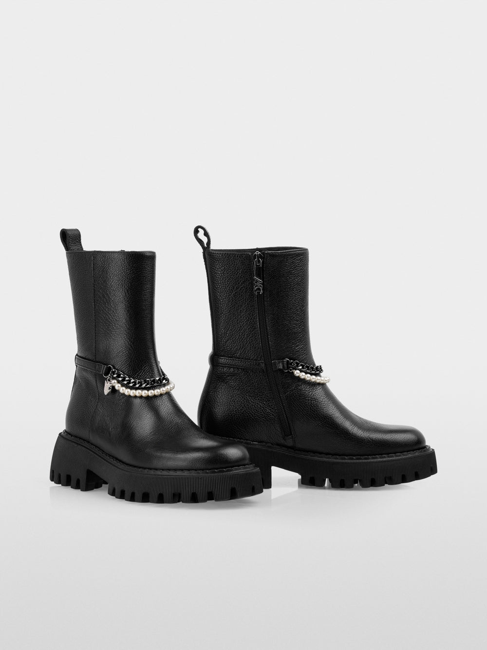 Marc Cain Sports Black Boots with Pearl and Chain Details