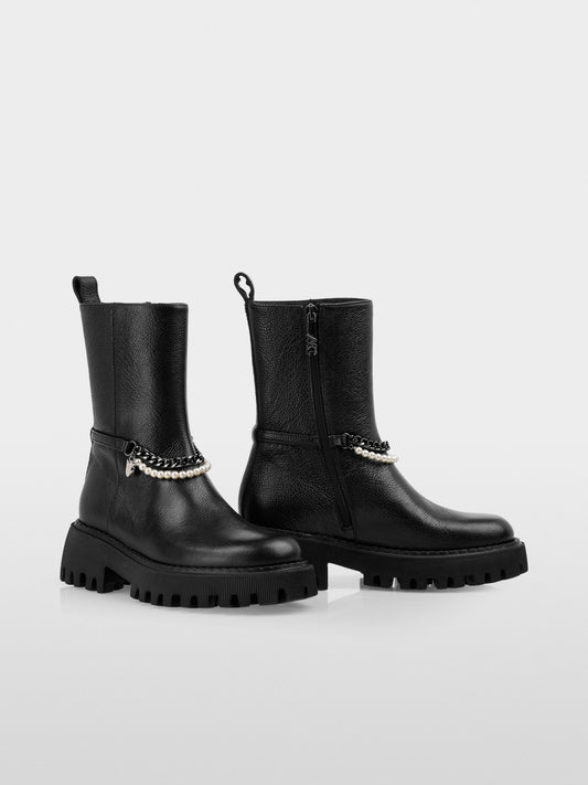Marc Cain Sports Black Boots with Pearl and Chain Details
