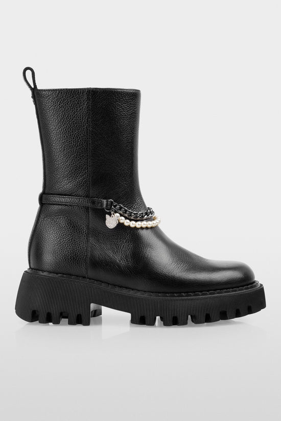 Marc Cain Sports Black Boots with Pearl and Chain Details
