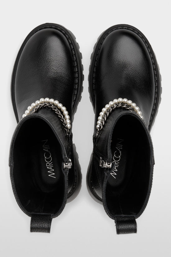 Marc Cain Sports Black Boots with Pearl and Chain Details