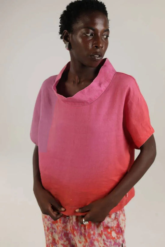 Elemente Clemente red cowl neck top C15D6051131
