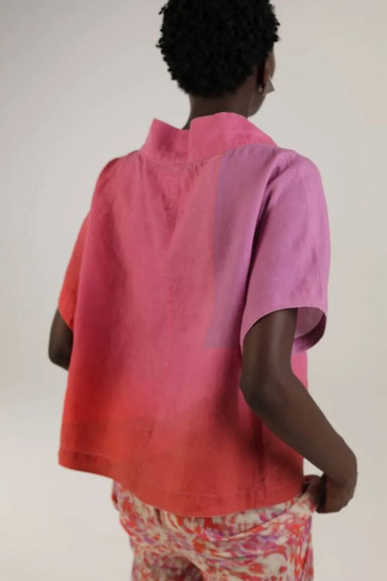Elemente Clemente red cowl neck top C15D6051131