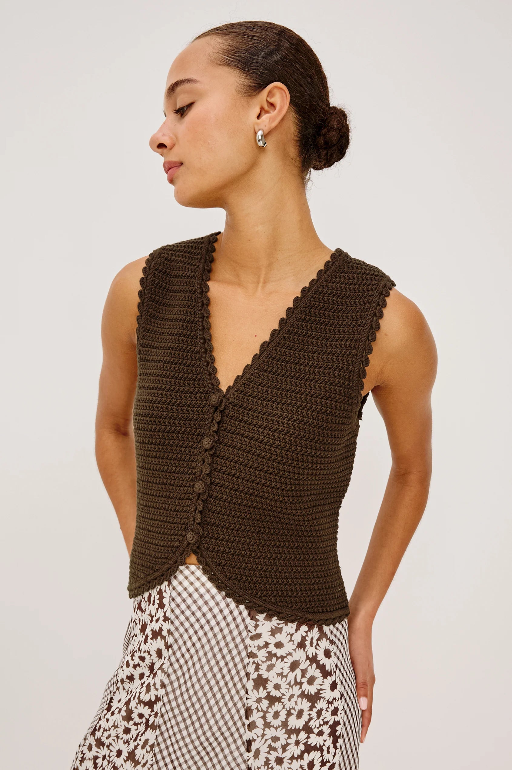 Rails Espresso Sleeveless Knit Cardigan