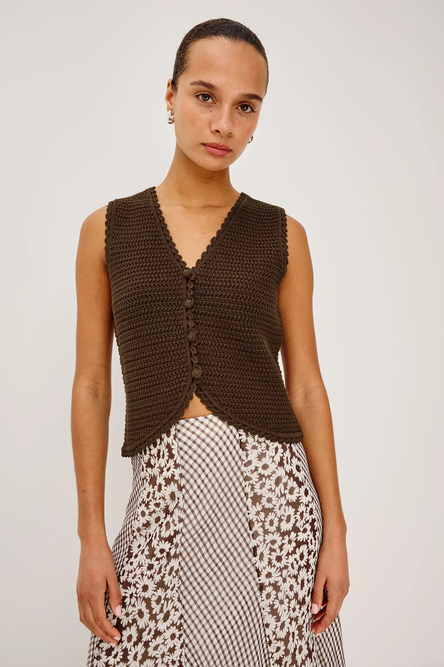 Rails Espresso Sleeveless Knit Cardigan