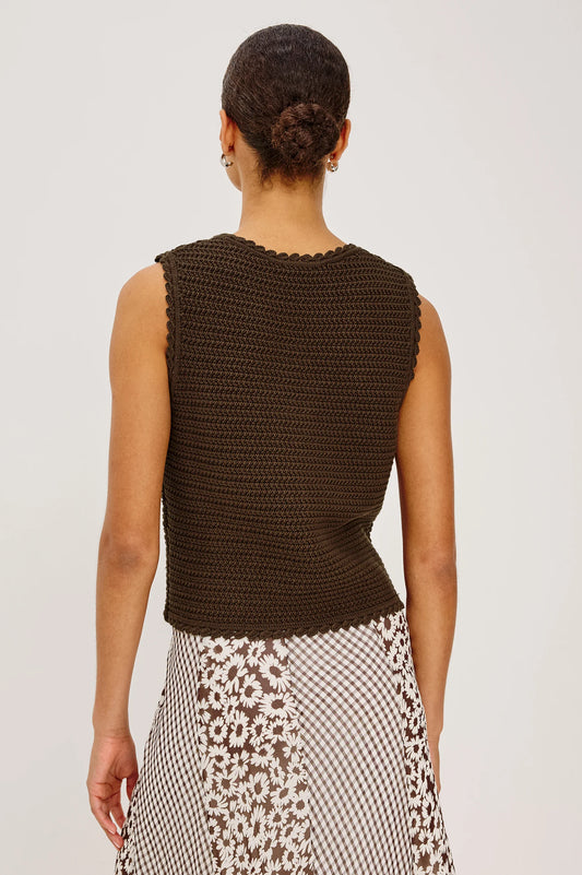 Rails Espresso Sleeveless Knit Cardigan