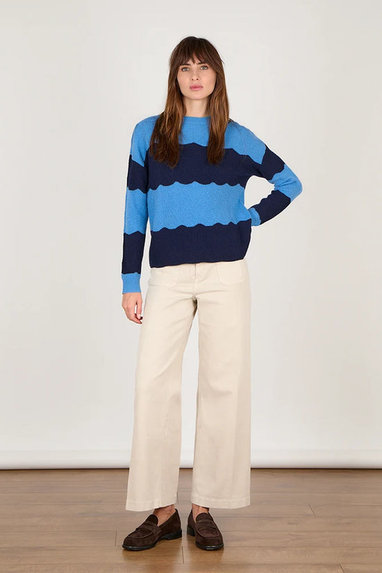 Cocoa Cashmere Sky Navy Cashmere Sweater
