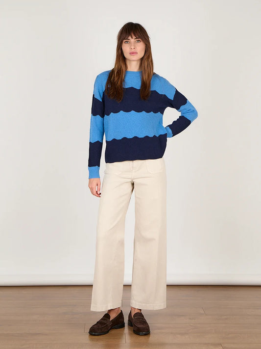 Cocoa Cashmere Sky Navy Cashmere Sweater