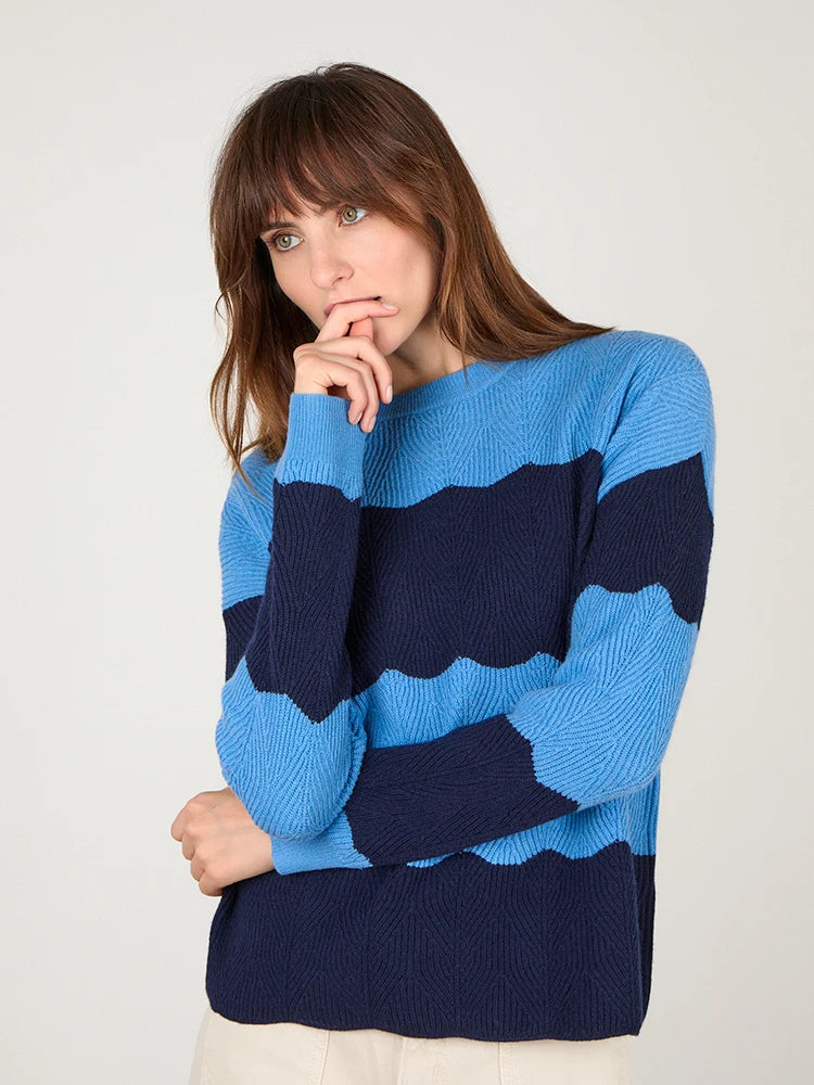 Cocoa Cashmere Sky Navy Cashmere Sweater