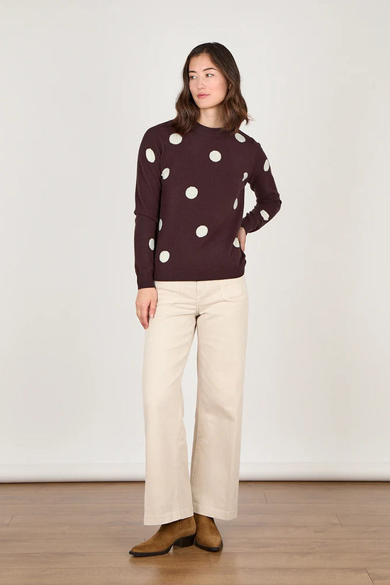 Cocoa Cashmere Fable Polka Dot Espresso Jumper