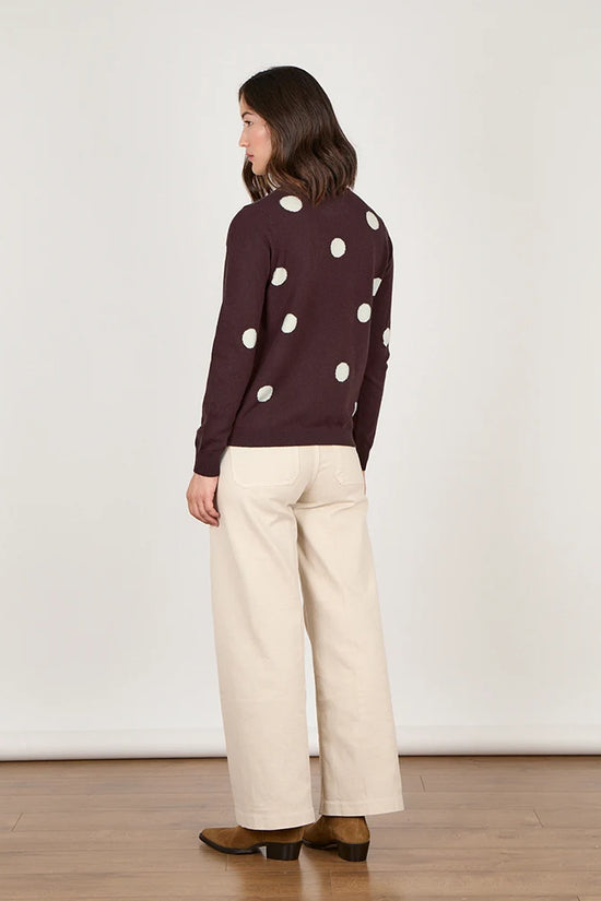 Cocoa Cashmere Fable Polka Dot Espresso Jumper