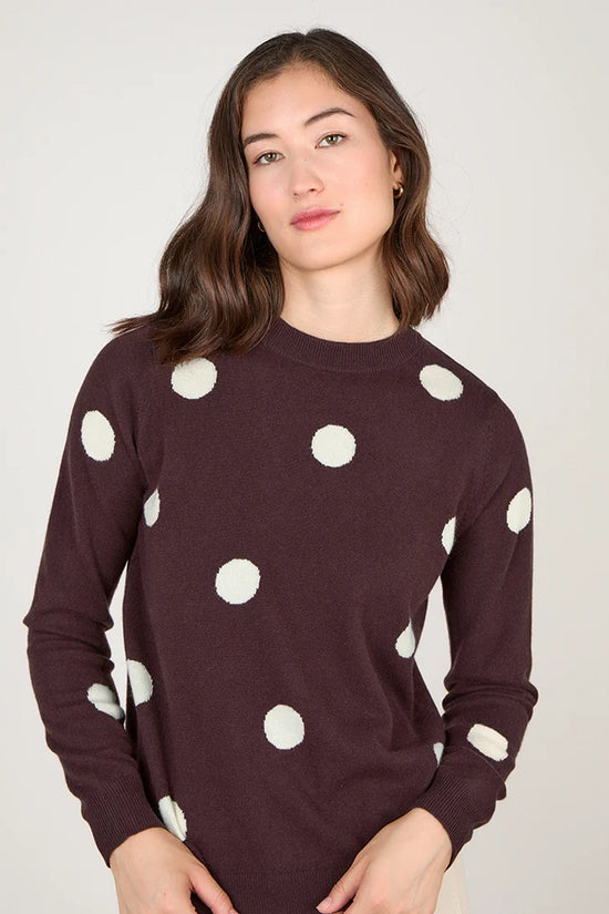 Cocoa Cashmere Fable Polka Dot Espresso Jumper