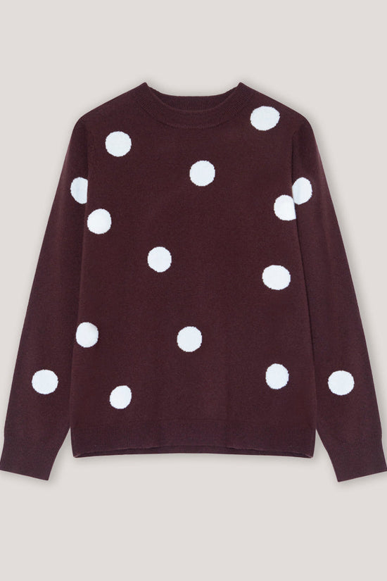 Cocoa Cashmere Fable Polka Dot Espresso Jumper