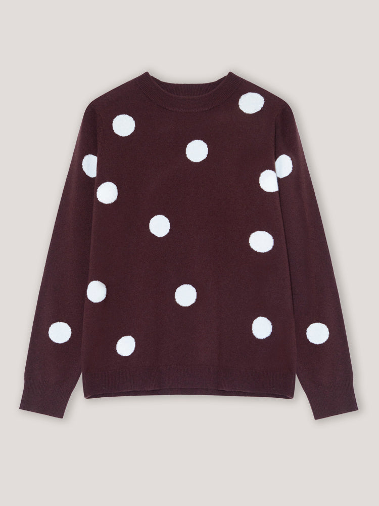 Cocoa Cashmere Fable Polka Dot Espresso Jumper