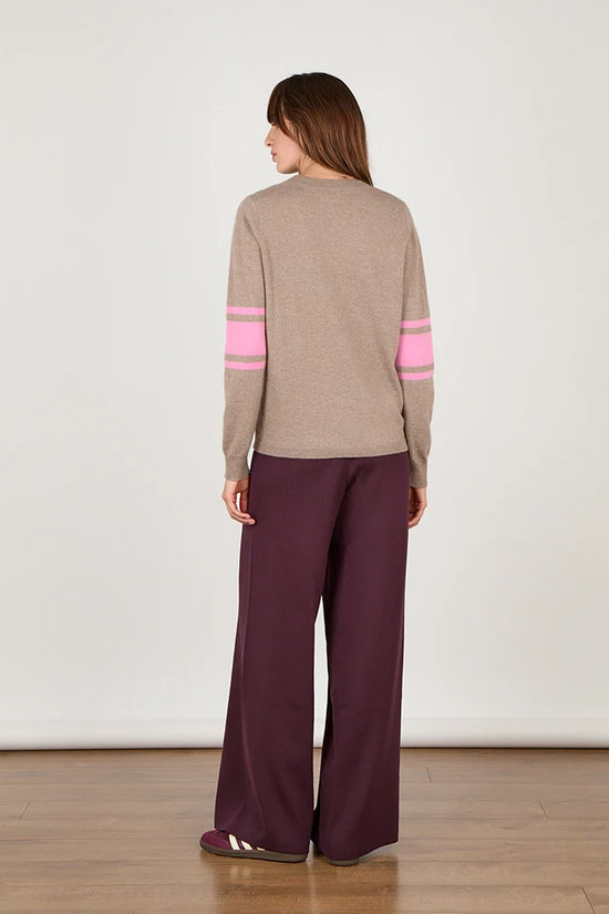 Cocoa Cashmere Althea Natural Brown Cashmere V-Neck Sweater