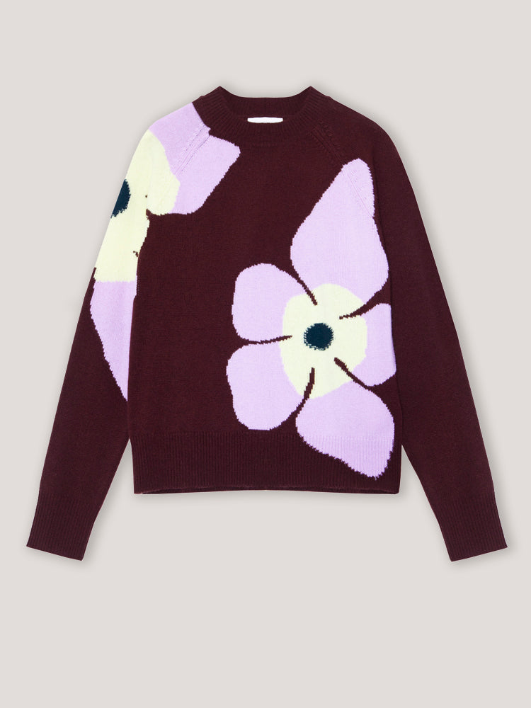 Cocoa Cashmere Jalyn Espresso Wool Cashmere Sweater