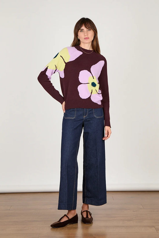 Cocoa Cashmere Jalyn Espresso Wool Cashmere Sweater