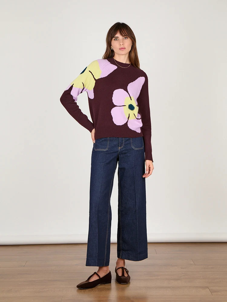 Cocoa Cashmere Jalyn Espresso Wool Cashmere Sweater