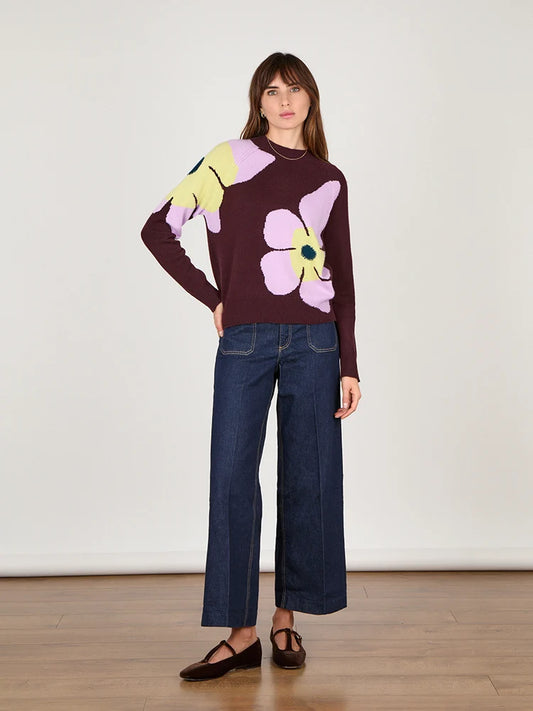 Cocoa Cashmere Jalyn Espresso Wool Cashmere Sweater