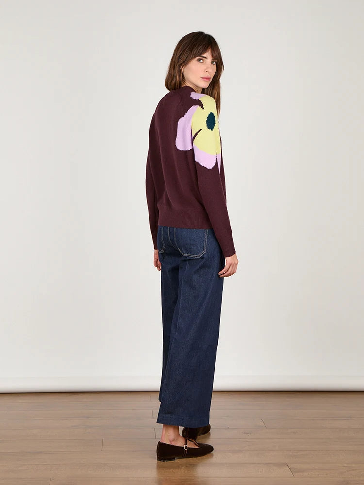 Cocoa Cashmere Jalyn Espresso Wool Cashmere Sweater