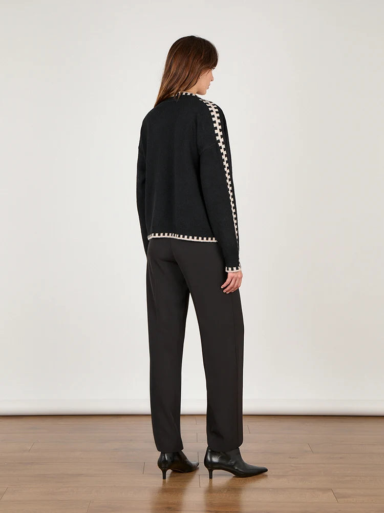 Cocoa Cashmere Zhenya Black Wool Cashmere Blend Cardigan 