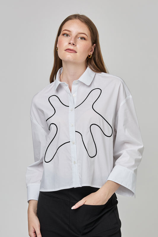 Uchuu white outline splash shirt Cf25 607