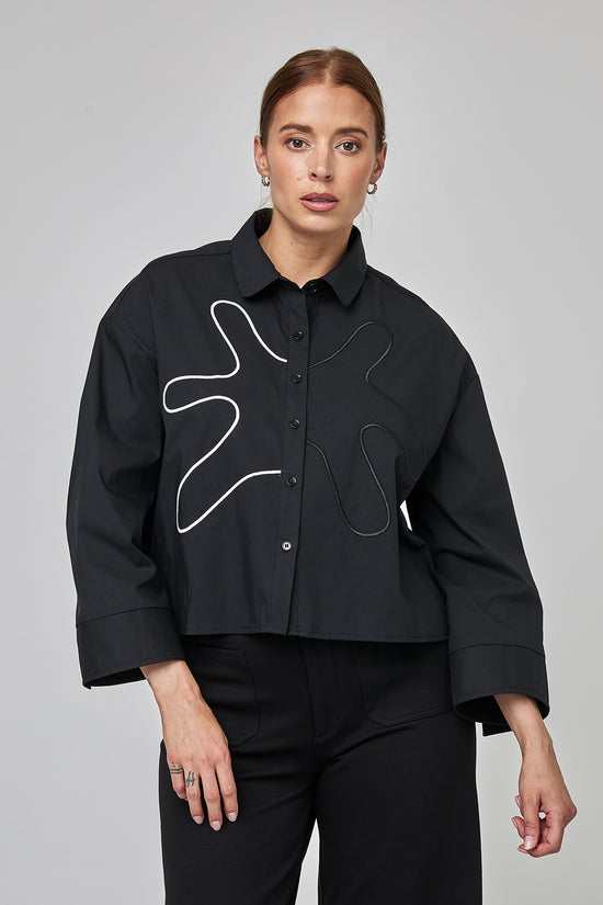 Uchuu black outline splash shirt Cf25 607