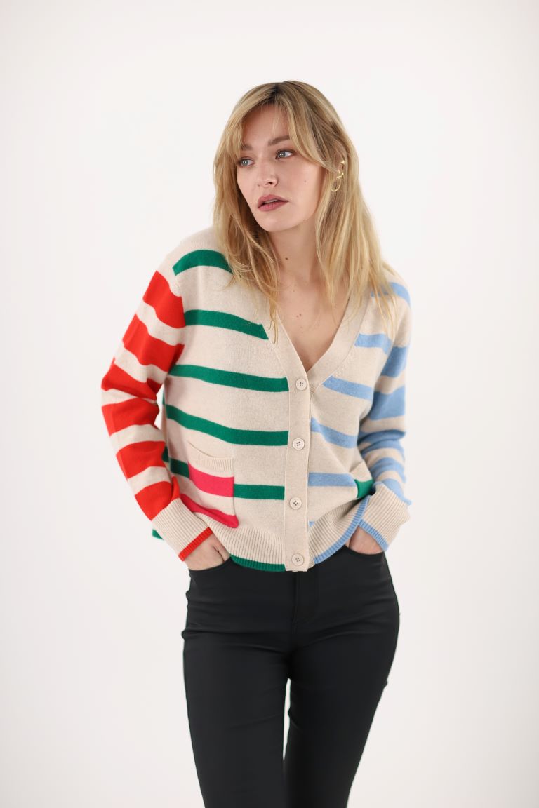 Estheme Cashmere stripe cardigan Ckh5224c