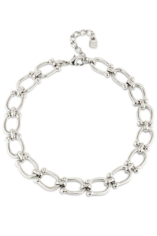 Uno de 50 Silver Short Link Chain Necklace COL1898