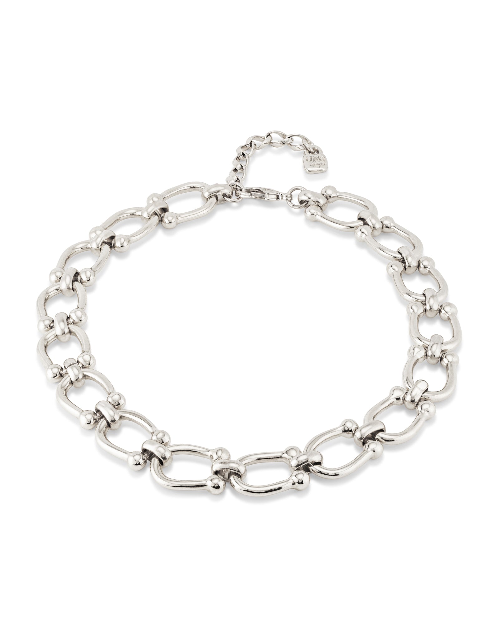 Uno de 50 Silver Short Link Chain Necklace COL1898