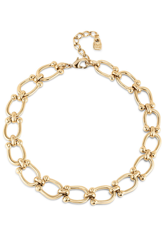 Uno de 50 Gold Short Link Chain Necklace COL1898