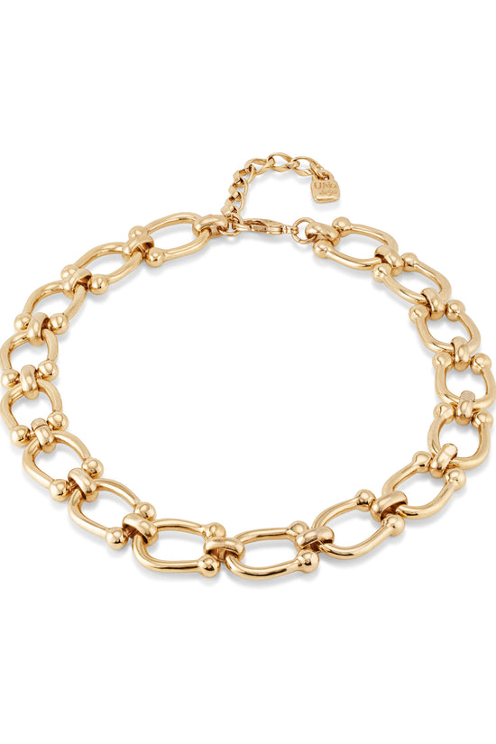 Uno de 50 Gold Short Link Chain Necklace COL1898