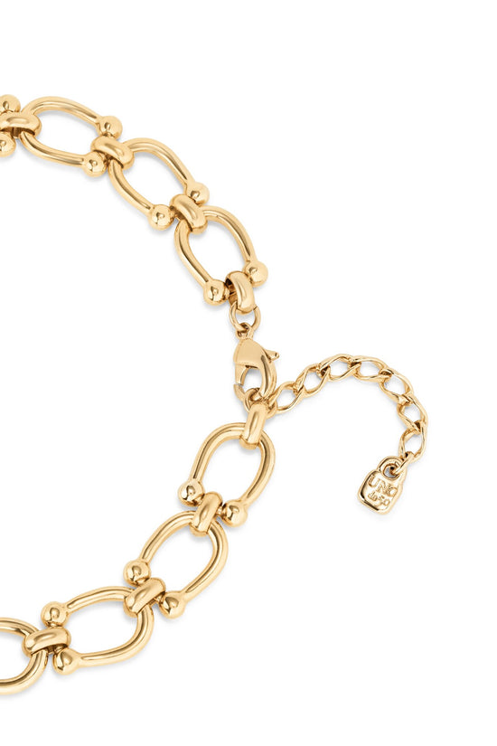 Uno de 50 Gold Short Link Chain Necklace COL1898