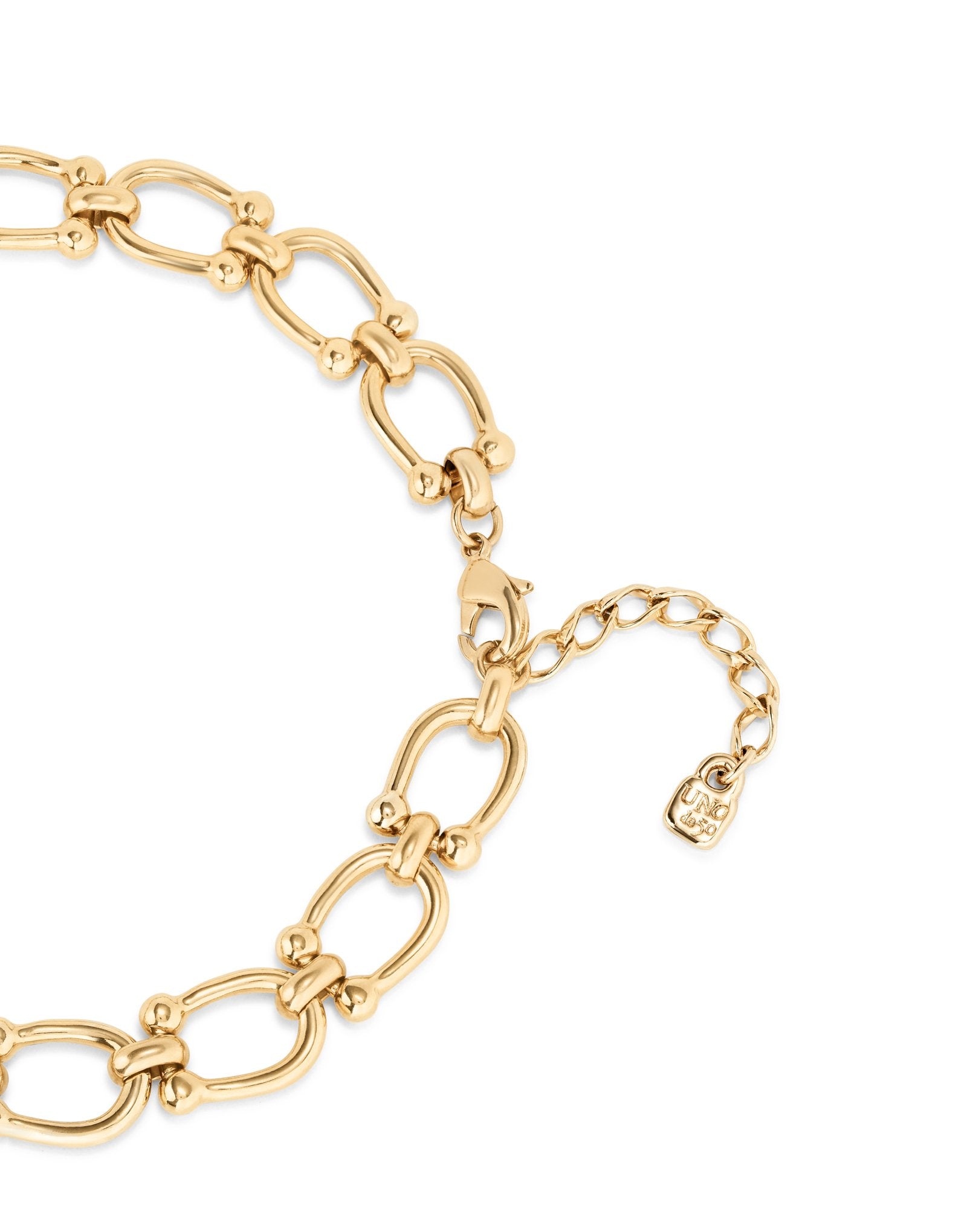 Uno de 50 Gold Short Link Chain Necklace COL1898