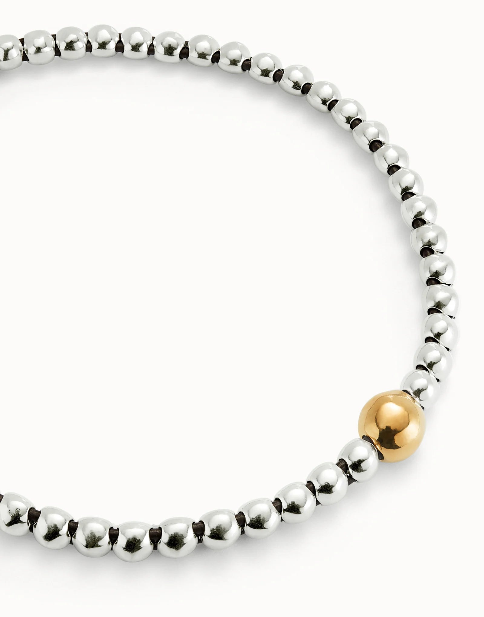 Uno de 50 Silver Beaded Short Necklace with Larger Central Bead COL1995