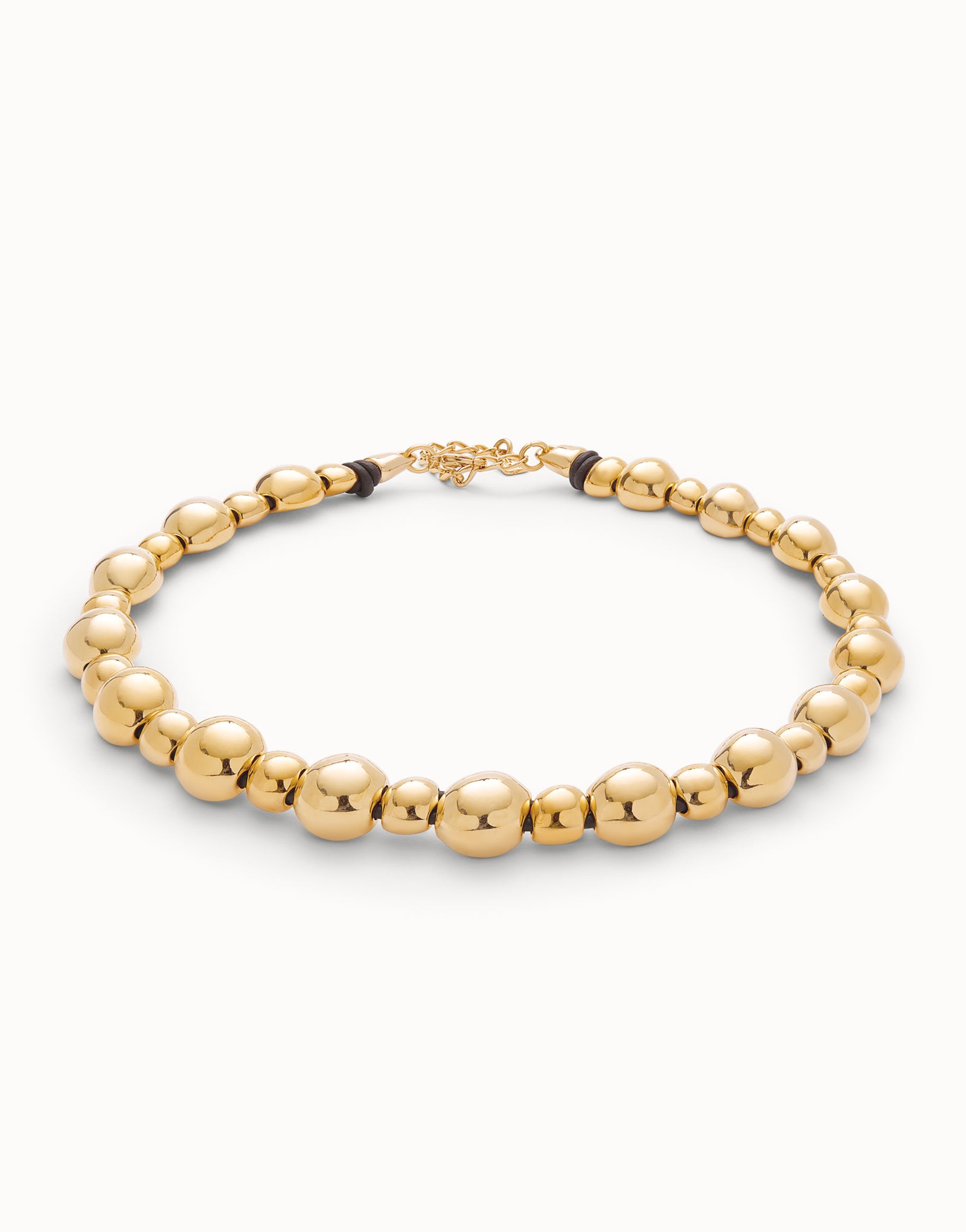 Uno de 50 Gold Beaded Short necklace COL1996