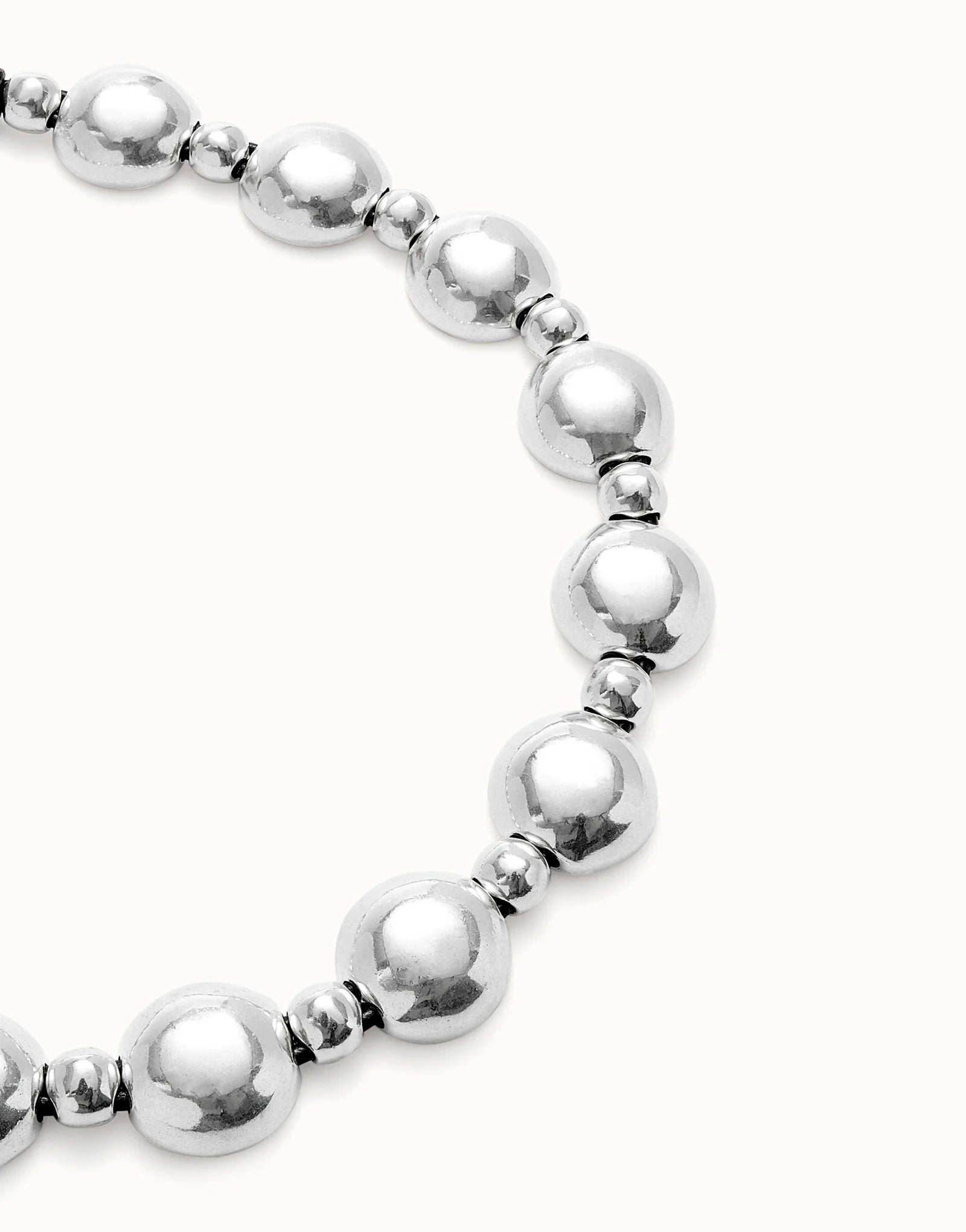 Uno de 50 Silver Beaded Necklace with Larger Central Bead COL1997