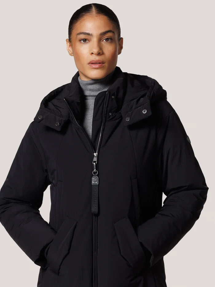 Creenstone Black Waterproof Coat with Detachable Hood 