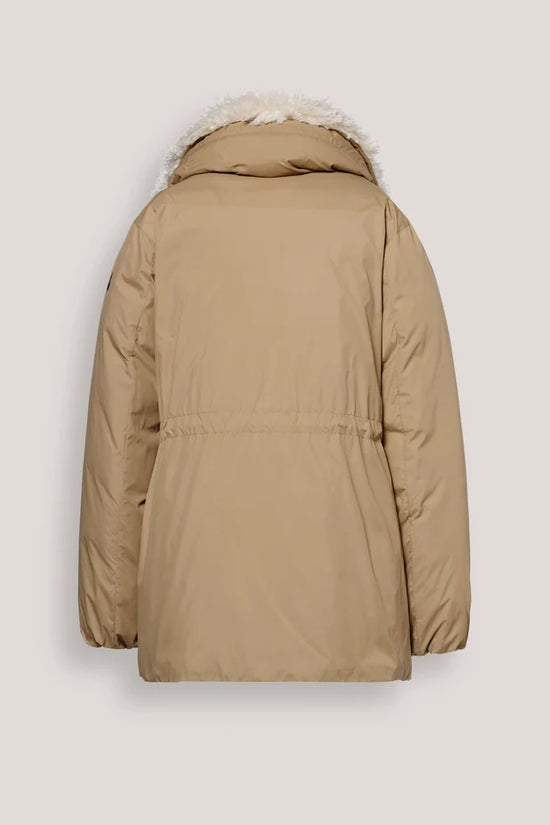 Creenstone Camel Short Coat with Detachable Faux Fur Inside