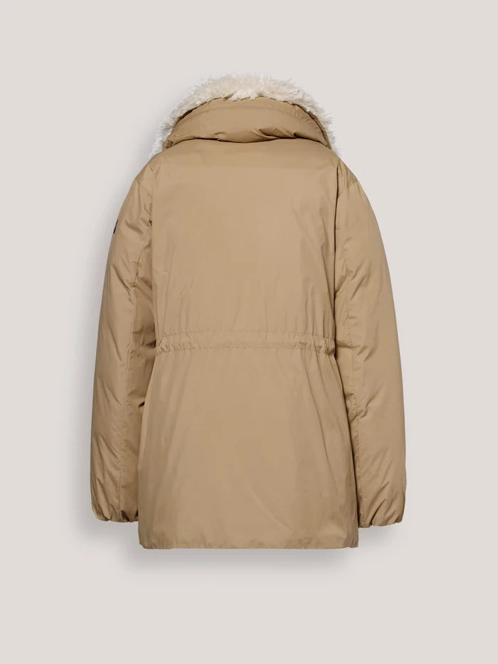 Creenstone Camel Short Coat with Detachable Faux Fur Inside