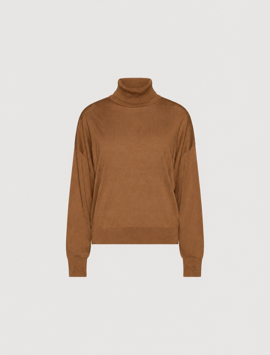 Marella Sport Tobacco Soft Lyocell Polo-Neck Sweater