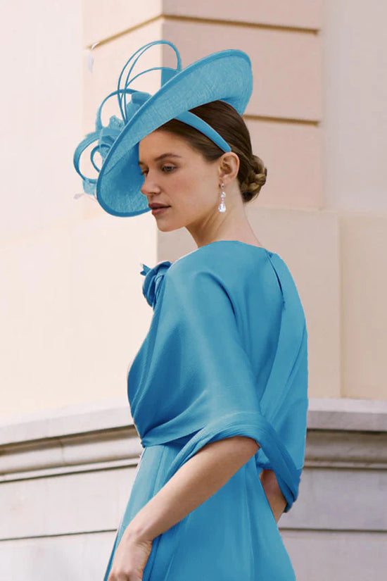 Couture Club Petrol Blue A-Line Sash Dress