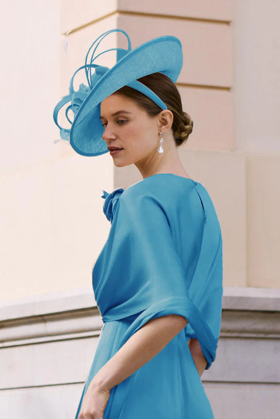 Couture Club Petrol Blue A-Line Sash Dress